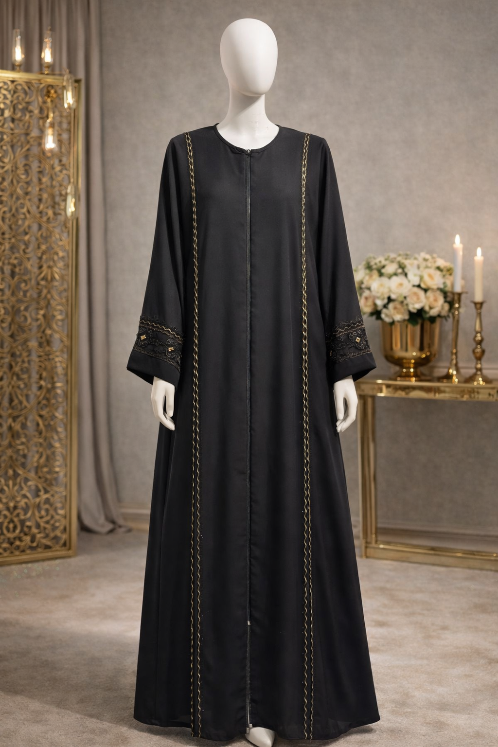 Abaya Noir Raffiné
