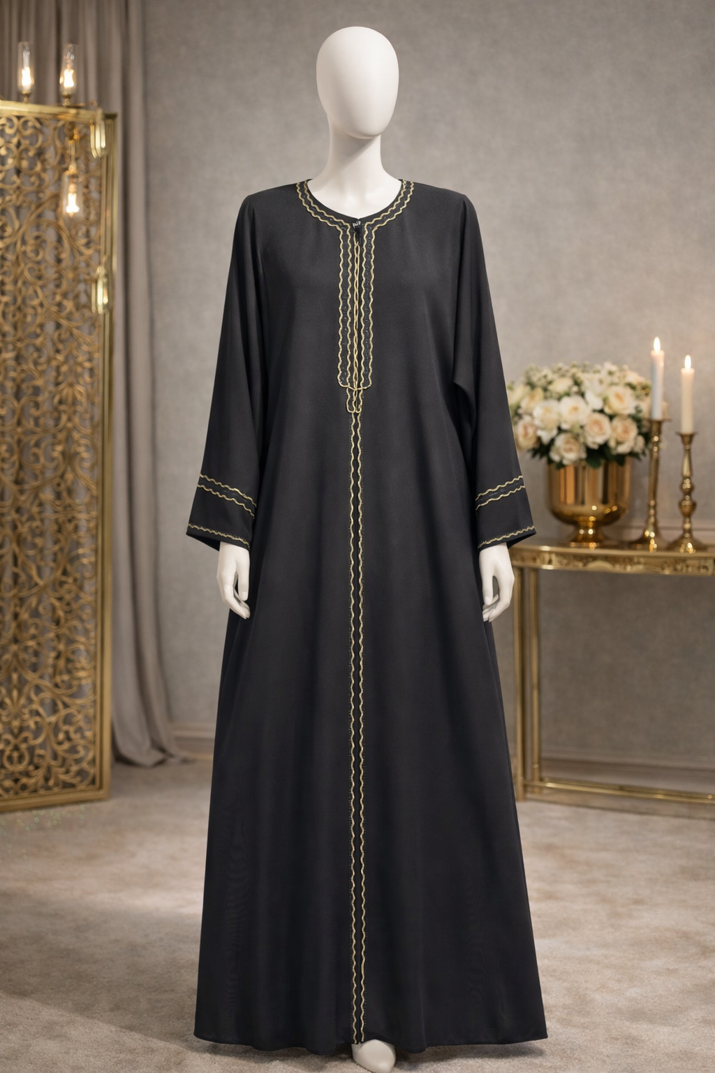Abaya Noir Ligne