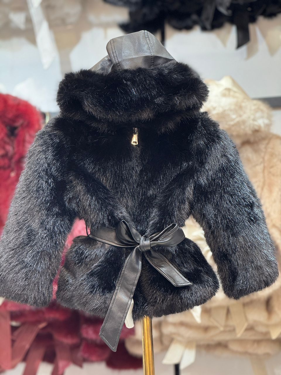 veste fourrure longe