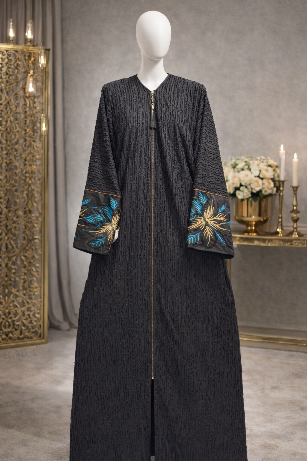 Abaya Noir Pétale